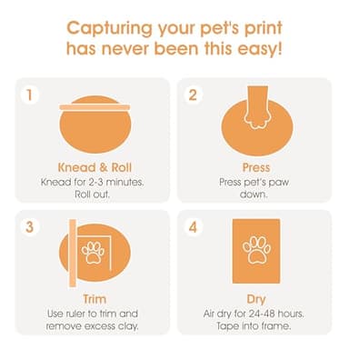 Pearhead Pet Paw Print Photo Frame With Clay Imprint Kit - Pawprint Making Kit and Photo Display for Cats and Dogs, No-Mess Pawprint Memorial, Gift For Pet Owner, Espresso - Image 6
