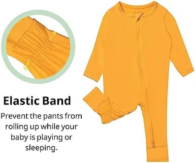 GUISBY Baby Footless Rompers, Rayon Pajamas 2 Way Zipper with Long Sleeve Sleeper - Image 4