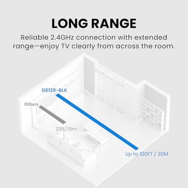 Avantree Duet - Dual Wireless Headphones for TV Watching, Clear Voice & Loud Volume for Seniors and The Hard of Hearing, Easy Plug & Play Setup, with 2.4GHz RF Transmitter & Charging Dock - Image 7