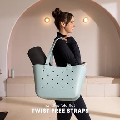 Simple Modern Extra-Large Beach Bag | Waterproof Getaway Rubber Tote with Zipper Pocket for Travel, Pool, Boat, Groceries, Sports | Almond Birch - Image 6