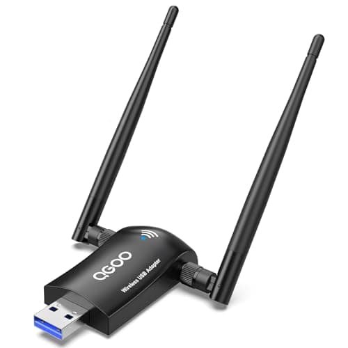 Wireless WiFi Adapter for Desktop PC - QGOO AC1300Mbps USB 3.0 Network Dongle with 5dBi High Gain Dual Antennas, 2.4GHz/5GHz Dual Band for Laptop Computer Compatible Windows11/10/8 - Image 1