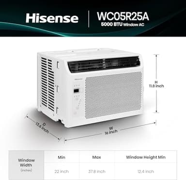 Hisense WC05R25A Window Air Conditioner, 5,000 BTU, White - Image 2