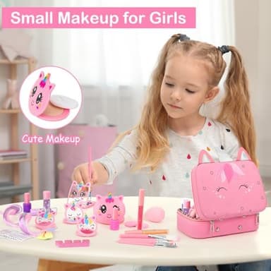 Heaning Kids Washable Makeup Girl Toys - Real Makeup Kit Kid Make up Set for Toddlers Children Princess Dress Up Christmas Birthday Gifts Toys for 3 4 5 6 7 8 9 10 11 12 Year Old Girls - Image 4