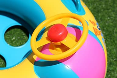 Inflatable Baby Swimming Pool Floats with Removable Sun Protection Canopy, Toddler Floaties with Seat and Handle, No Flip Over Baby Boat Swim Floats for Age of 6-36 months, with Hand Pump, Storage Bag - Image 8