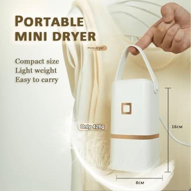 SL Nevnmoe Mini portable Clothes dryer, Mini Clothing Care Machine，easy to operate, convenient to carry, suitable for apartments, RVs, travel, used for lightweight clothing, underwear, baby clothes - Image 2