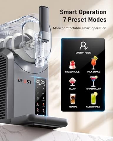 UHOST Slushie Machine - 72 Oz Frozen Drink Maker with 7 Preset Programs & No Ice Needed, Fast Freezing Slushy Machine for Home & Pool Parties, Self-Cleaning, 40dB Quiet Operation, for Margaritas - Image 3