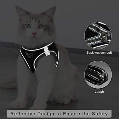 Dog and Cat Universal Harness with Leash - Cat Harness Escape Proof - Adjustable Reflective Step in Dog Harness for Small Dogs Medium Dogs - Soft Mesh Comfort Fit No Pull No Choke, Pink, L - Image 4