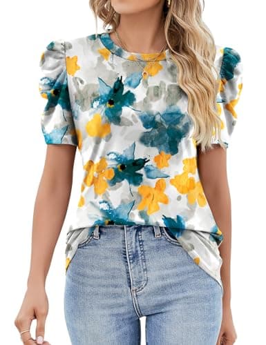 Womens Work Tops 2025 Fashion Trends Women Cute Tops Work Shirts Tops Spring Tops for Women 2025 Business Casual Tops Multi Teal M - Image 1