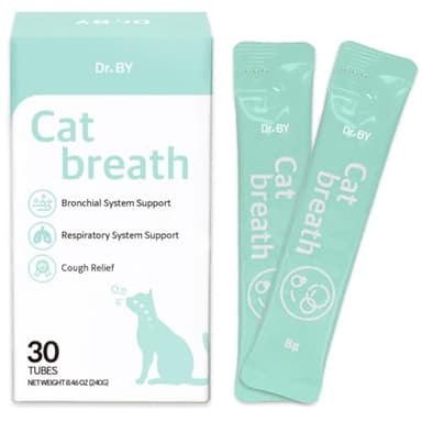 Dr.by Cat Breath Bronchial Supplements Cat Sneezing Treatment Asthma Cold Cough Nose Relief Respiratory&Immune Support with TF-343-30 lickable Formula Individually Packaged, Chicken (1 Pack (8.5OZ)) - Image 1