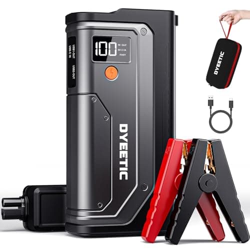 Dyeetic 6000A Jump Starter, 12V Portable Car Jump Starter Battery Pack (All Gas and 10.0L Diesel Engines), 26800mAh Lithium Jump Box with Booster, LED Light, Jumper Cable - Image 1