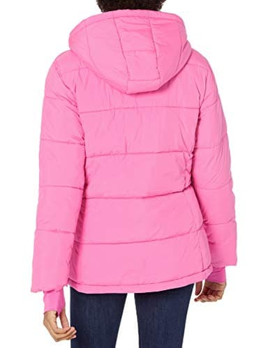 Amazon Essentials Women's Heavyweight Quilted Long-Sleeve Hooded Puffer Coat (Available in Plus Size), Neon Pink, Large - Image 3