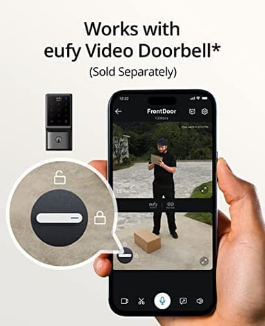 eufy Security Smart Lock C210, Keyless Entry Door Lock, Built-in WiFi Deadbolt, Smart Door Lock, No Bridge Required, Easy Installation, Touchscreen Keypad, App Remote Control, 4 AA Batteries Included - Image 7