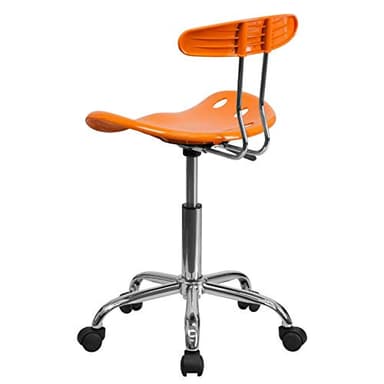 Flash Furniture Elliott Vibrant Orange and Chrome Swivel Task Office Chair with Tractor Seat - Image 6