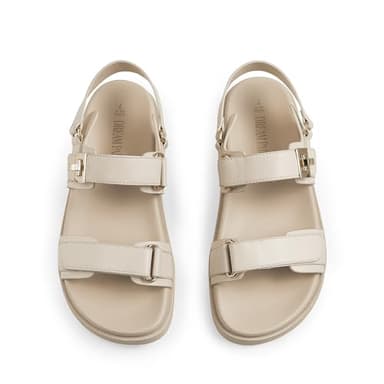 DREAM PAIRS Women's Comfortable Open Toe Flat Sandals Fashion One Band Summer Dessy Sandals,Size 9,Nude,SDFS2409W - Image 4