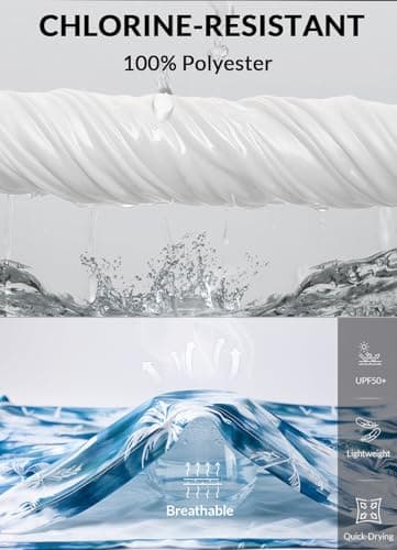 baleaf Swim Shirts Men Rash Guard Long Sleeve Sun Protection Hoodie UV Lightweight Athletic Running with Kangaroo Pocket Blue Coconut L - Image 3