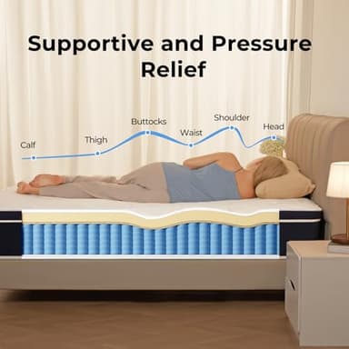 Rolanstar Full Size Mattress, 10 Inch Foam Hybrid Mattress with Independent Spring, Medium Firm Mattresses in a Box, Breathable and Pressure Relief, CertiPUR-US - Image 3