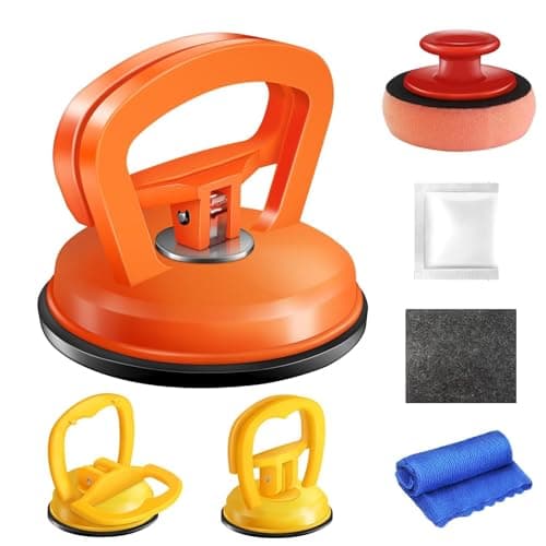 WASAIQI Dent Puller,Car Dent Puller 3 Pack Dent Remover Tool Suction Cup Dent Puller Dent Removal Kit for Car and Dent Repair Kit for Car Body,Tiles Lifting,Objects Moving,Screen (Yellow+White) - Image 1
