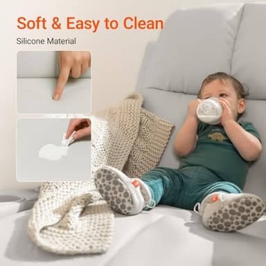 MAMAZING Rocking Chair Nursery with Adjustable Armrests, Electric Glider Recliner Nursing Chair for Breastfeeding, Power Swivel Recliner Chairs with USB Port and Storage, FSC Certified (Vanilla) - Image 6