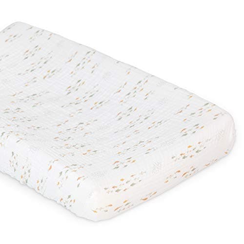 Lulujo Muslin Change Pad Cover - Fitted Changing Pad Cover for Boys and Girls -32"x17", 1 Pack (Fish) - Image 1