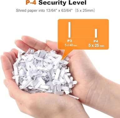 Bonsaii Paper Shredder for Home Office, 12-Sheet Heavy Duty Cross Cut Shredders for Home with 5.5 Gal Pullout Bin, Paper Shredding Machine for Document/CD/Credit Card,P-4 Security(C282-A New Version) - Image 3