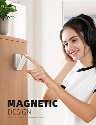 Lamicall Headphone Stand, Sticky Headset Hanger - Adhesive Headphone Holder Hook Mount, Headset Stand Holder Clip Under Desk, Earphone Clamp for Airpods Max, HyperX, Sennheiser, White - Image 4