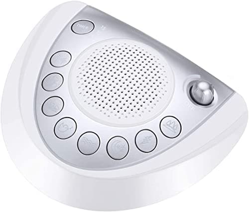 Raynic White Noise Machine, Battery Powered Sound Machine, Portable Sleep Machine with 24 Natural Soothing Sounds, Timer, USB Port, Headphone Jack for Baby, Kids, Adults, Travel, Office, Home (Silver) - Image 1