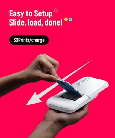 Liene 2x3” Photo Printer, Mini Instant Portable Color Mono Picture Printer Bundle 50 Zink Adhesive Paper, Bluetooth 5.0, Compatible w/iOS & Android, Small Phone Sticker for iPhone, Smartphone, White - Image 8