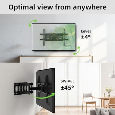 USX MOUNT Full Motion TV Wall Mount for 42-80 Inch TVs up to 120lbs, TV Bracket with Articulating Swivel Tilt Extension Leveling, Television Mount for Max VESA 600x400mm Fits 12/16" Wood Stud - Image 7