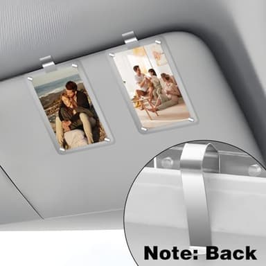 2Pcs Car Picture Holder, Acrylic Magnetic Personalized Photo Holder Car Accessories Car Photo Holder Car Visor Clip, Personalized Car Picture Frame, Suitable for Adding Family or Personal Photos - Image 4
