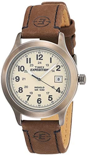 Timex Men's T49870 Expedition Metal Field Brown Leather Strap Watch - Image 1