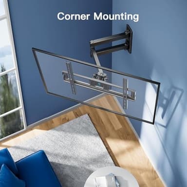 PERLESMITH TV Wall Mount for 26-55 inch TVs up to 70 lbs, Full Motion TV Mount Bracket with Swivel, Tilt, Level Adjustment, Corner Mount with Articulating Arm, Max VESA 400x400mm, PSMFK7 - Image 3