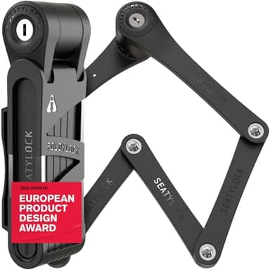 Seatylock FoldyLock Compact Folding Bike Lock - Award Winning Patented Lightweight High Security Bicycle Lock - Heavy Duty Anti Theft Smart Secure Guard with Keys & Case for Bikes or Scooters - Image 1