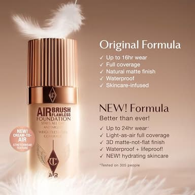 Charlotte Tilbury Airbrush Flawless Matte Foundation - Full Coverage Liquid Makeup with a Natural-Matte Finish - Smoothes & Blurs Pores - Waterproof & Transfer Resistant - 5 Neutral - Image 9