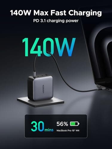 UGREEN Nexode 200W USB C Charger Block, 4-Port GaN Type C Charger Fast Charging, Compact Power Adapter Foldable Compatible for MacBook Pro/Air, HP 14, Dell XPS, iPad, iPhone 16 - Image 2