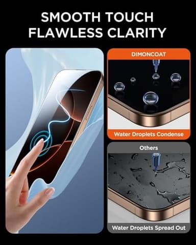 DIMONCOAT 4-PACK for iPhone 16 Pro Privacy Screen Protector [Auto Alignment Kit] [10X Military Protection] Tempered Glass Film Compatible with 16 Pro 6.3 inch [Case Friendly] - Image 6