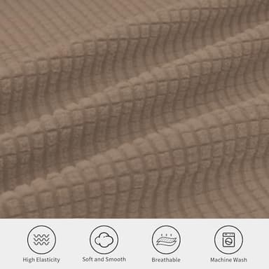 Easy-Going Stretch Sectional Corner Sofa Slipcover 1-Piece Couch Sofa Cover Furniture Protector Soft with Elastic Bottom for Kids, Pet, Spandex Jacquard Fabric Camel - Image 6