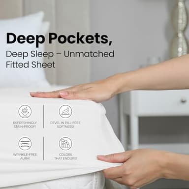 Utopia Bedding King Fitted Sheet - Bottom Sheet - Deep Pocket - Comfy Microfiber - Easy Care -1 Fitted Sheet Only (White) - Image 4