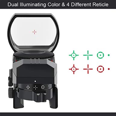Feyachi Reflex Sight - Adjustable Reticle (4 Styles) Both Red and Green in One Red Dot Sight - Image 2