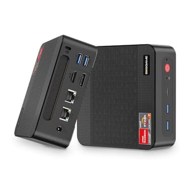 BOSGAME Mini PC P4 Plus, AMD Ryzen 7 5825U Mini Computers, 32GB DDR4 RAM 1TB m.2 NVMe SSD, Dual 2.5GbE LAN Ports/WiFi 6E/BT5.2, 4K Triple Display, Dual NVMe SSD Slots Mini Gaming PC - Image 1