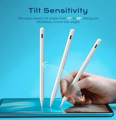 Stylus Pen for iPad 9th&11th Generation - 5X Fast Charge Digital Pen - Compatible with 2018-2025 Apple iPad Pro 11"/12.9"/M4, iPad mini 5-6 Gen, iPad Air 3/4/5/M2/M3-White - Image 5