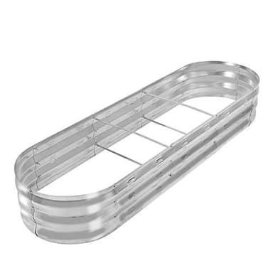 GADI Raised Garden Bed Kit for Vegetables Flower Galvanized Metal Planter Boxs Designed for Easy DIY and Cleaning Not Twist Or Rot (Silver) - Image 1