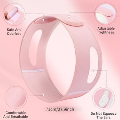 Juskaa Reusable V Line Lifting Mask with Chin Strap for Sleeping,Face Lift Prevent Sagging, Jaw Exerciser,Pink,2X-Large - Image 7