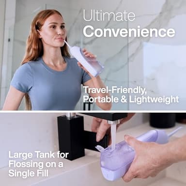 AquaSonic Icon Water Flosser for Teeth – Cordless Rechargeable Oral Irrigator – Waterproof, Portable Dental Cleaning with Jet Tip – Braces Home Travel - Lilac - Image 6