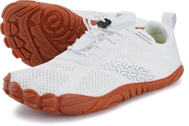 WHITIN Men's Trail Running Shoes Barefoot Minimalist Minimus Wide Toe Box Size 9 Zero Drop Gym Workout Walking Hiking Trainer White Gum 42 - Image 2
