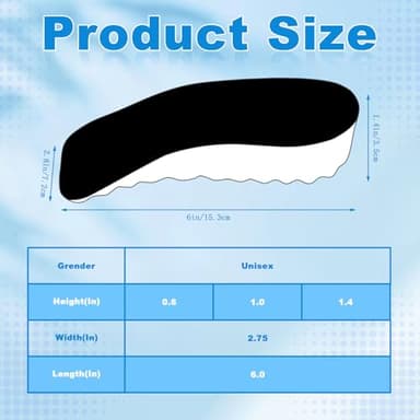 Glitopper 3 Pairs Orthopedic High Pads Height Increase Insoles Arch Support Insoles Height Boosters Cushions for Men, Women(Black,1.4 Inch) - Image 2