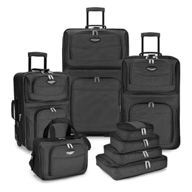 Travel Select Amsterdam Expandable Rolling Upright Luggage, Gray, 8-Piece Set - Image 1