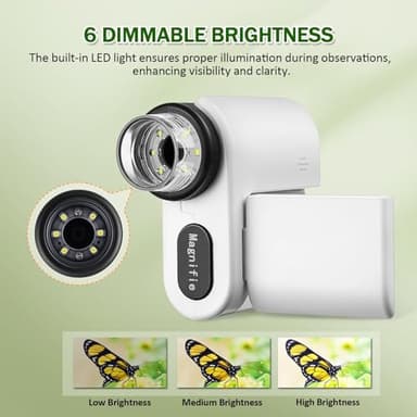 Barchrons Microscope for Kids, 1000X Handheld Kids Microscope with 6 Adjustable LED Lights, Easter Gifts for Kids Ages 8-12, 32G SD Card Included-White - Image 4