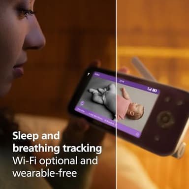 Philips Avent Premium Connected Baby Monitor, with 1080p Camera and App, SenseIQ Sleep and Breathing Rate Tracking, Cry Detection and Translation, Day and Night View, Two-way True Talk Back, SCD973/37 - Image 3