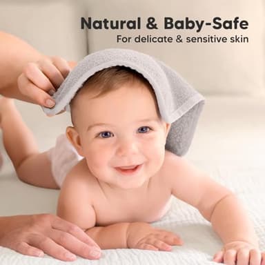 6-Pack Baby Washcloths - Soft Absorbent Viscose from Bamboo Wash Cloths for Babies, Kids, Toddlers, Infant, Newborn Bath Towels,Gentle on Sensitive Skin,10x10 Reusable Face Towels(Heather) - Image 5
