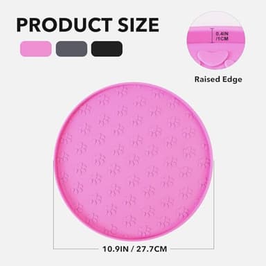 Silicone Pet Food Mat - Waterproof Dog Food Bowl Mat Cat Feeding Mat Thicker Pet Placemat Eating Mat with High Lip to Prevent Spills, Dog & Cat Water Bowl Mat for Messy Drinkers to Protect Floors,Pink - Image 6
